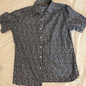 Blue Floral Button-Up